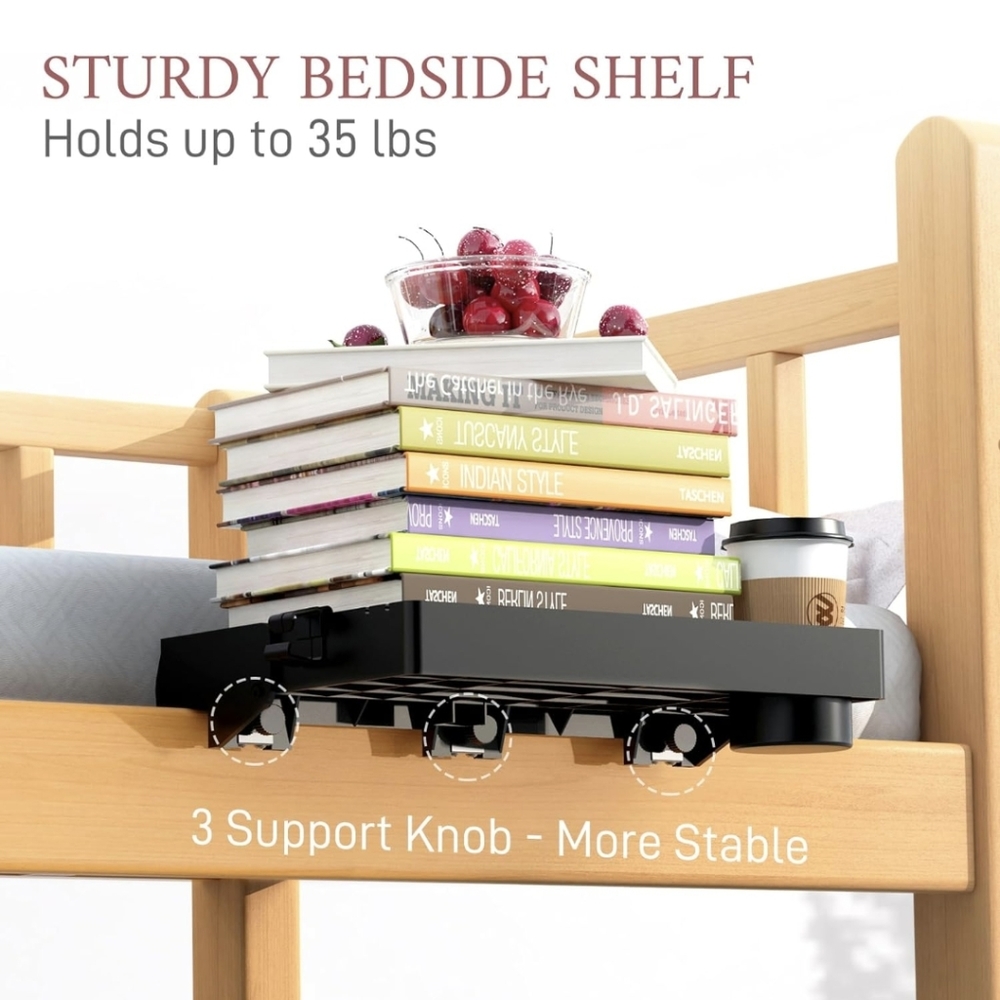 SOLEJAZZ Foldable Bedside Shelf - Picture 6 of 7